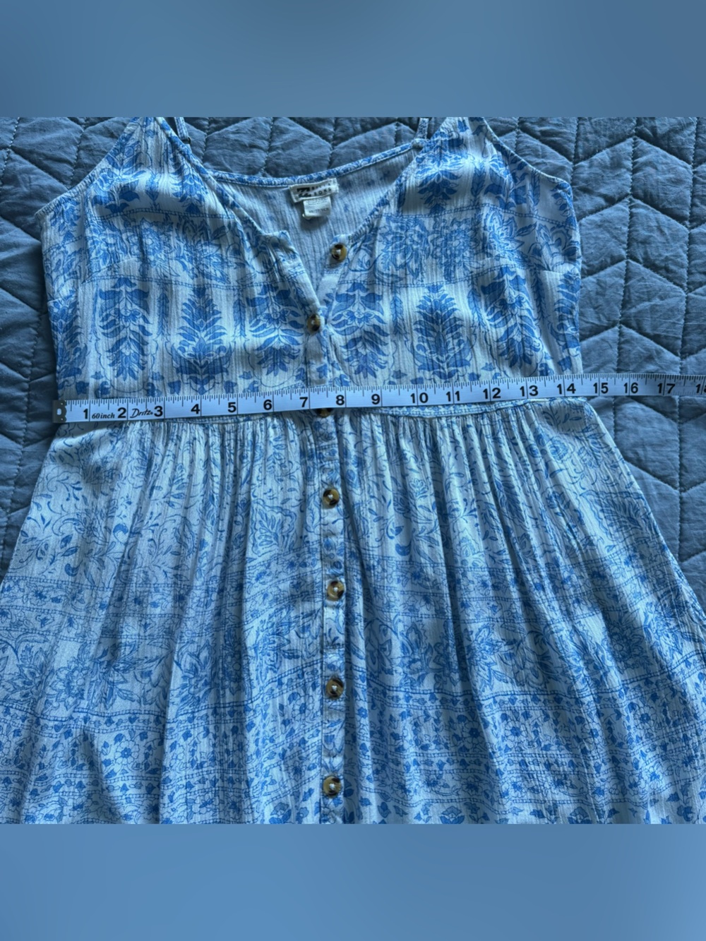Billabong Blue and White Floral glow up mini dress - Picture 13 of 15